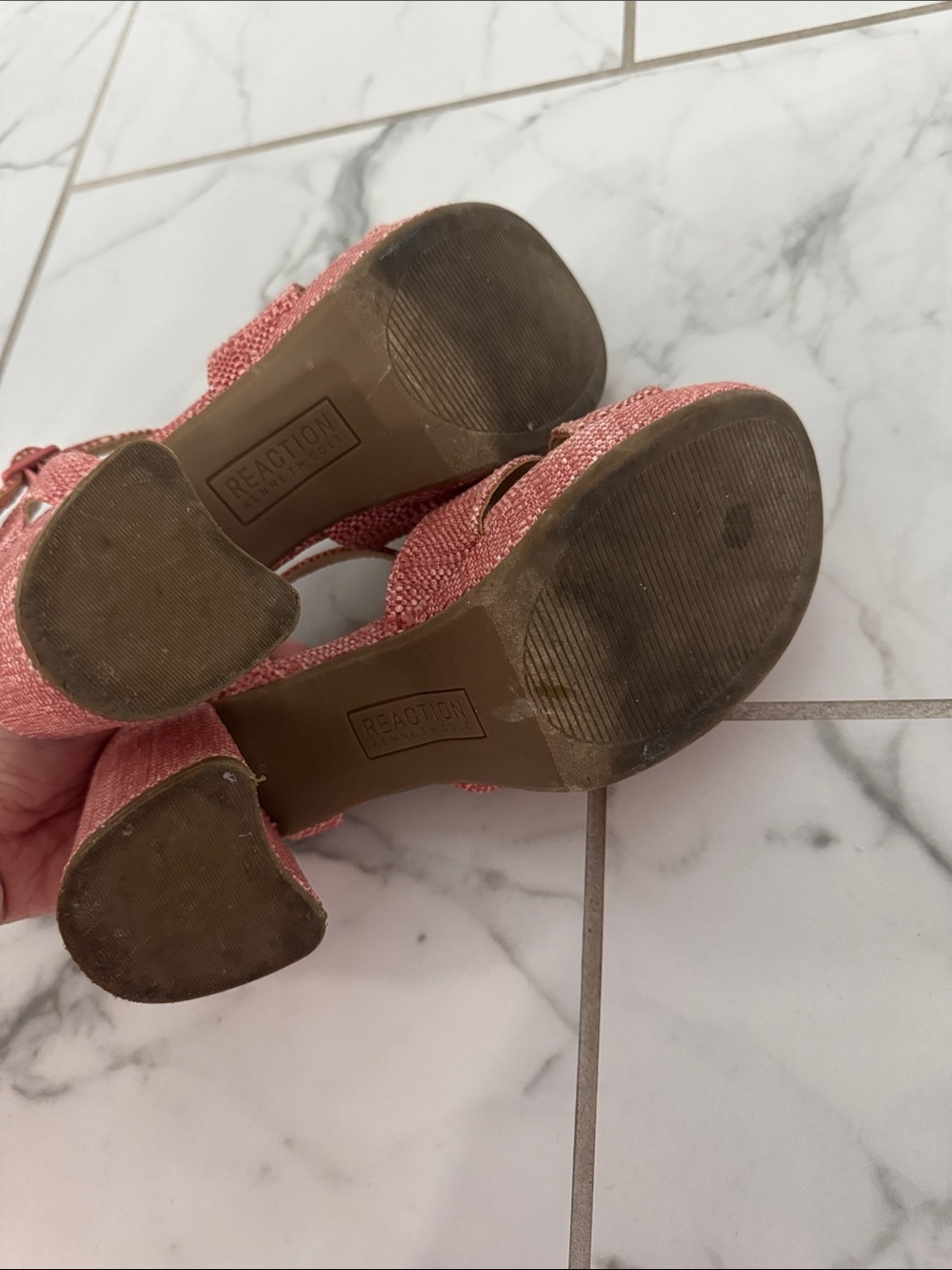 Kenneth Cole Reeva Pink Platform Sandals with Ankle Strap Sz 7 - Picture 5 of 5